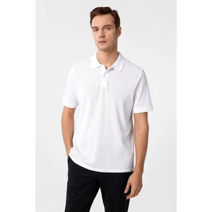 Beyaz Regular Düz Polo Yaka Tişört