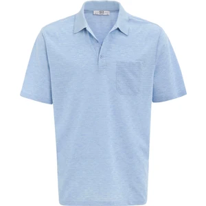 Saks Mavi Regular Armürlü Polo Yaka Tişört