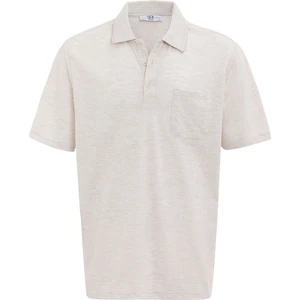 Ekru Regular Armürlü Polo Yaka Tişört