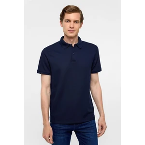 Lacivert Regular Armürlü Polo Yaka Tişört