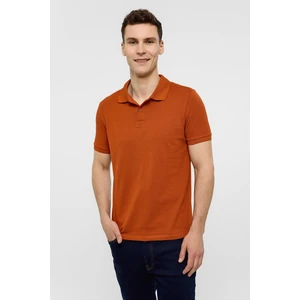 Kiremit Slim Düz Polo Yaka Tişört