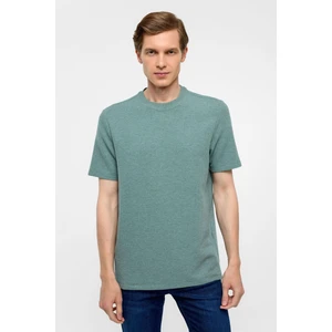 Haki Regular Armürlü Bisiklet Yaka Tişört