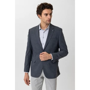 Parlament Mavi Regular Fit Armürlü Mono Yaka 6 Drop Ceket