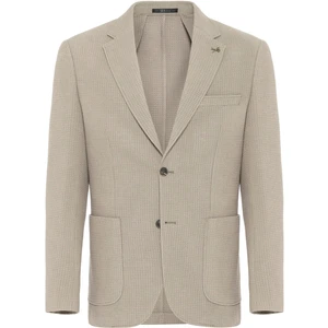 Haki Slim Fit Desenli Mono Yaka 6 Drop Ceket