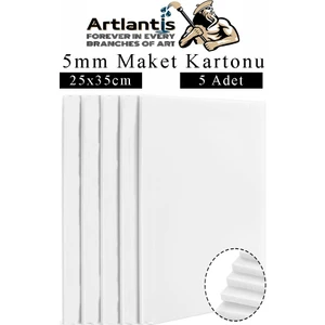 Maket Kartonu Beyaz Fotoblok 5 mm 25X35 cm 5 Adet Hobi Sanat Okul Köpüklü Straforlu Maket Kartonu Maket Yapımı