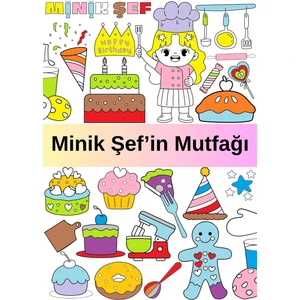 Pasta Kap Kek Turta Minik Şef Kız Çocuk Dev Boyama Kağıdı | Doğum Günü Özel Aktivite Hediyesi
