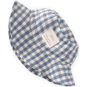 Müslin Fötr Şapka 2-8 Yaş Indigo Ekose