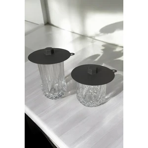 2 'li Bardak Üstü Silikon Kapak -Gri Renk