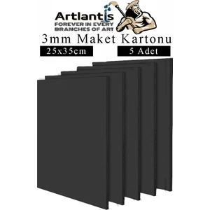 Maket Kartonu Siyah Fotoblok 3 mm 25X50 cm 5 Adet Hobi Sanat Okul Köpüklü Straforlu Maket Kartonu Maket Yapımı