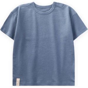 Basic Bebe T-Shırt 0-3 Yaş Indigo Mavi