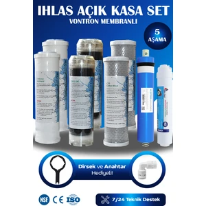 İhlas Su Arıtma Cihazı Uyumlu 5 Aşama Yıllık Filtre Seti (NSF ONAYLI VONTRON MEMBRAN)