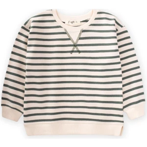 Çizgili Karyoka Detaylı Mevsimlik Sweat Haki Yeşil