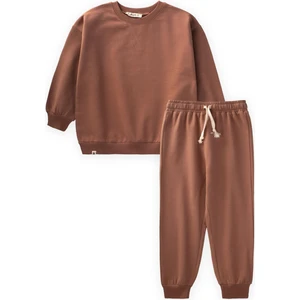 Basic Karyoka Detaylı Sweatshirt Takım Açık Kahve