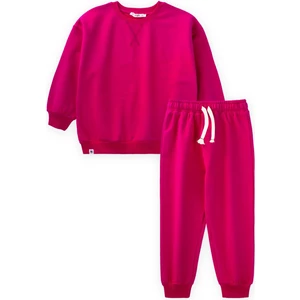 Basic Karyoka Detaylı Sweatshirt Takım 3-8 Yaş Fuşya