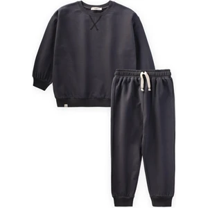 Basic Karyoka Detaylı Sweatshirt Takım Antrasit