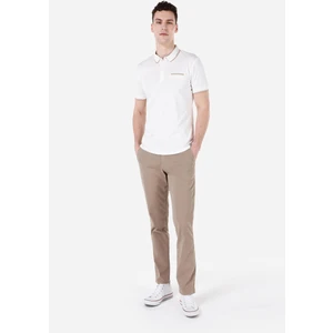 Regular Fit Orta Bel Düz Paça Erkek Bej  Pantolon