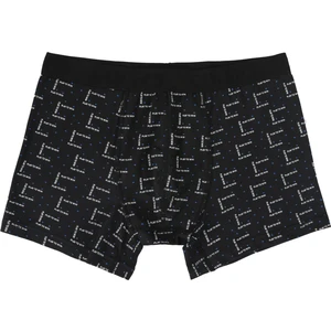 Modern Fit Baskılı Erkek Siyah Boxer