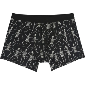 Modern Fit Baskılı Erkek Siyah Boxer