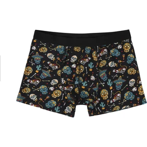 Modern Fit Baskılı Erkek Siyah Boxer