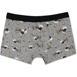 Modern Fit Baskılı Erkek Gri Boxer