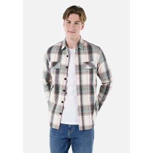 Regular Fit Shirt Neck Ekoseli Erkek Pembe Uzun Kol Gömlek Cl1066841