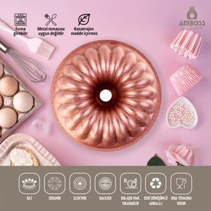 Alya Yanmaz Yapışmaz Döküm Kek Kalıbı Pink 26 cm