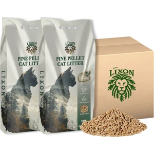 Lixon Natural %100 Doğal Çam Peleti Kedi Kumu 10 kg (20L) Hipoalerjenik - Yavru/yetişkin Kediler ve Kemirgen Hayvanlar Için Biyobozunur - Astımlı Kediler Için Uygun - Yüksek Emiş Gücü - 5 kg x 2 Adet