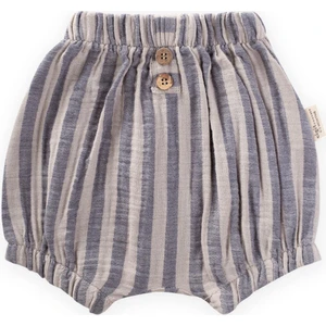Çizgili Sahte Patlı Şort 0-3 Yaş Lacivert