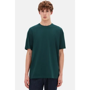 Ds Damat Oversize Koyu Haki Bisiklet Yaka %100 Pamuk T-Shirt 6HC14ORT02006