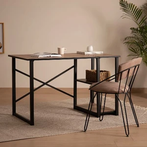 Raflı Çalışma Masası - Sacramento Meşe - 120 cm