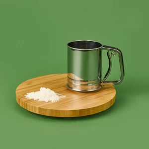 Silikon Saplı Çelik Un Eleği - Gri - 9 cm