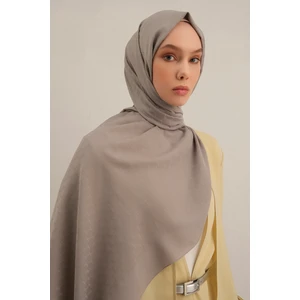 Gri  Link Desen Bambu Cotton Şal   20