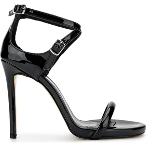 Tamer Tanca Kadın Vegan Siyah Rugan Topuklu Ayakkabı 828 8505 Bn Ayk Y25 Sıyah Rgn