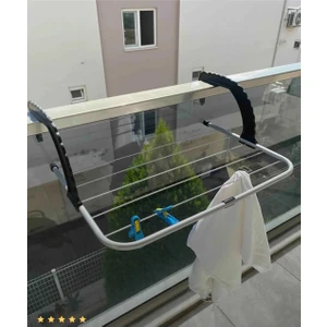 Tek Katlı Balkon Kurutmalık Askısı Dayanıklı Alüminyum Yapı ile Petek Üstü Kullanım için