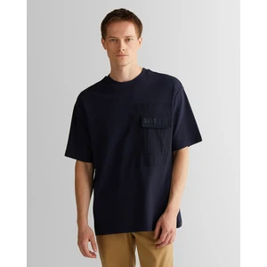 Erkek Lacivert Relaxed Fit Bisiklet Yaka Logolu T-Shirt 2325137T.433