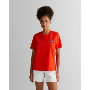 Kadın Turuncu Regular Fit Bisiklet Yaka Logolu T-Shirt 4200277.651