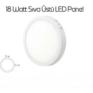 Yuvarlak 18W Sıva Üstü LED Armatür Ofis, Ev, Koridor Için Tavan Aydınlatması