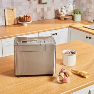 Bake Ice Inox 15 In 1 Çok Fonksiyonlu Dondurma, Reçel, Yoğurt, Hamur Yoğurma Ve  Ekmek Yapma Makinesi