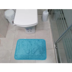 AY Home Turkuaz Renk  Kaymaz Tabanlı Banyo Paspasi Ayak Izli 40 x 60 cm Ebatında Su Yeşili Renk Çok Amaçlı Paspas Kapı Önü Paspası Abdest paspası
