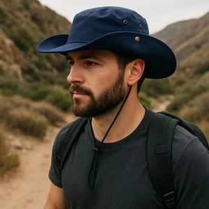 Erkek Safari Şapka Yazlık Geniş Kenarlı Katlanabilir Bağlamalı Avcı Balıkçı Fötr Şapka