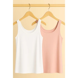 2 Adet A Kesim Rahat Kalıp Basic Kalın Askılı Atlet Tişört