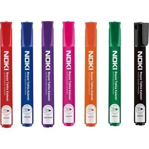 1664-P7 Yuvarlak Uçlu Beyaz Tahta Kalemi Seti 7 Adet - Karışık Renk