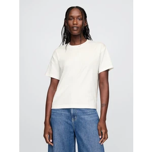 Kadın Beyaz Supima® Pamuk Relaxed T-Shirt