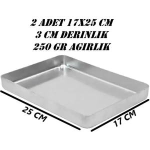 2 Adet Alüminyum Baklava Börek ve Kek Tepsisi 17X25 cm