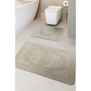 Feel Home Taşkent Deluxe Kaymaz Taban Süper Soft Emici Lüks Baskılı Banyo Paspası 2'li