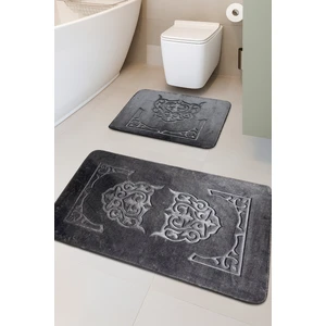 Feel Home Taşkent Deluxe Kaymaz Taban Süper Soft Emici Lüks Baskılı Banyo Paspası 2'li