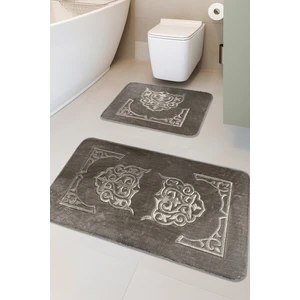 Feel Home Taşkent Deluxe Kaymaz Taban Süper Soft Emici Lüks Baskılı Banyo Paspası 2'li