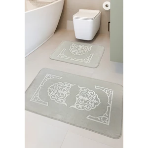 Feel Home Taşkent Deluxe Kaymaz Taban Süper Soft Emici Lüks Baskılı Banyo Paspası 2'li