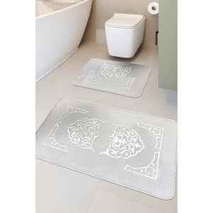 Feel Home Taşkent Deluxe Kaymaz Taban Süper Soft Emici Lüks Baskılı Banyo Paspası 2'li