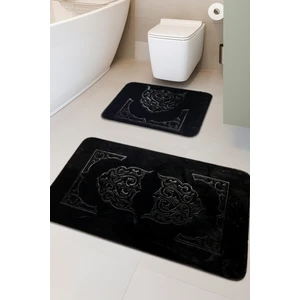 Feel Home Taşkent Deluxe Kaymaz Taban Süper Soft Emici Lüks Baskılı Banyo Paspası 2'li